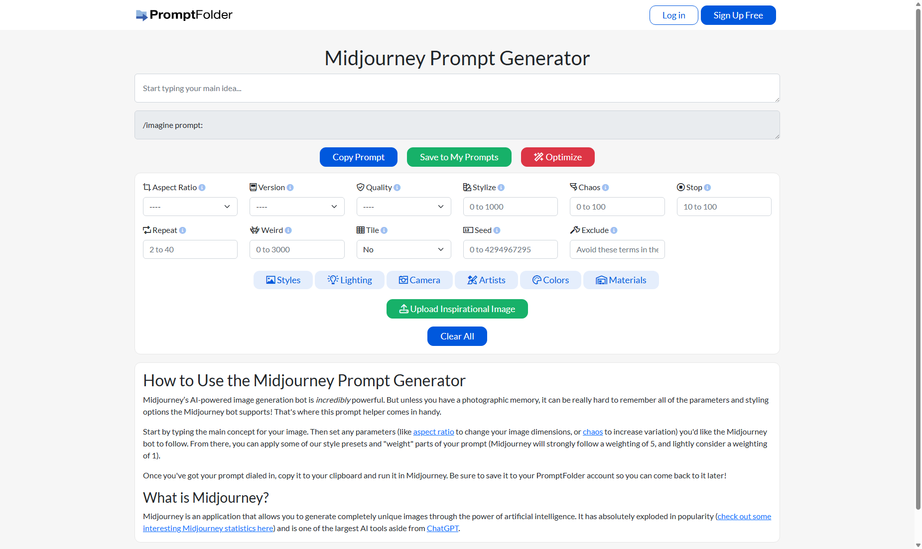 Midjourney Prompt Generator