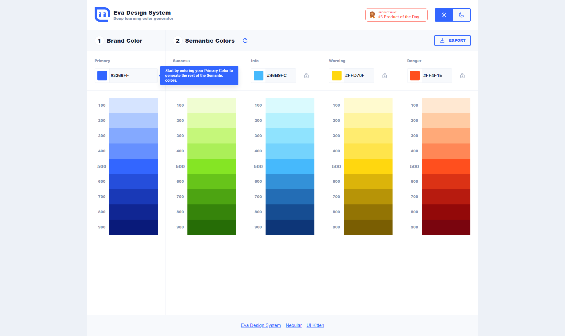 Eva Design System: Deep Learning Color Generator