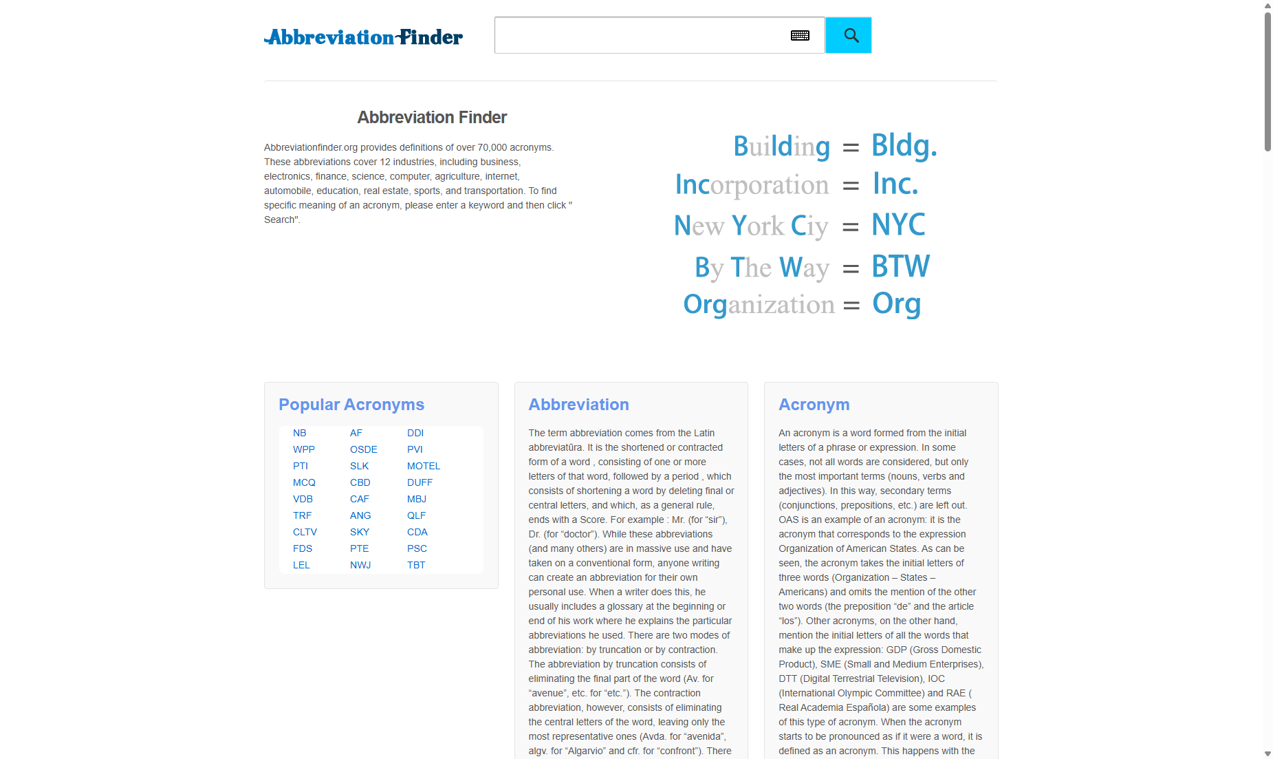 Abbreviation Finder