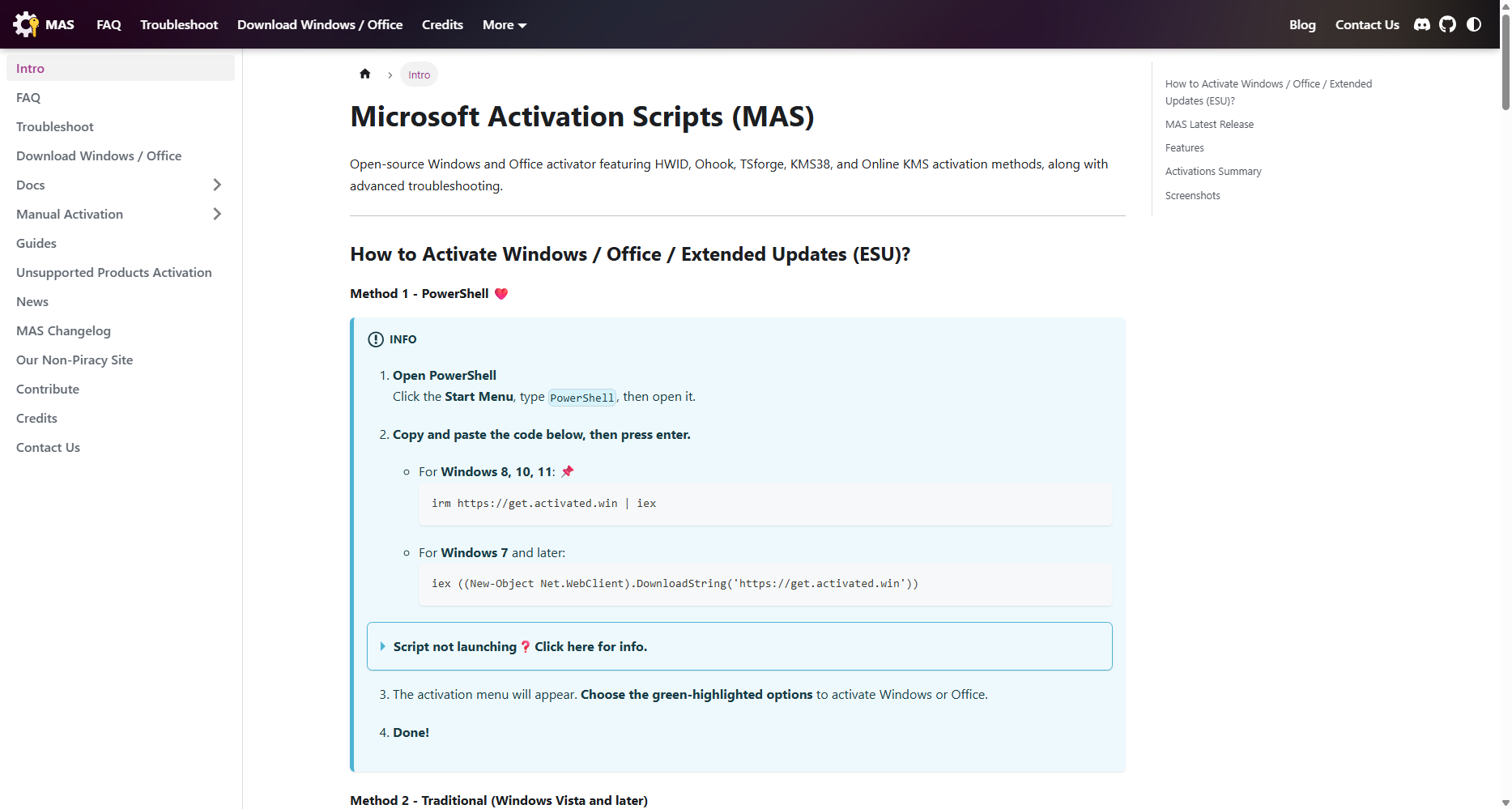 Microsoft Activation Scripts (MAS)