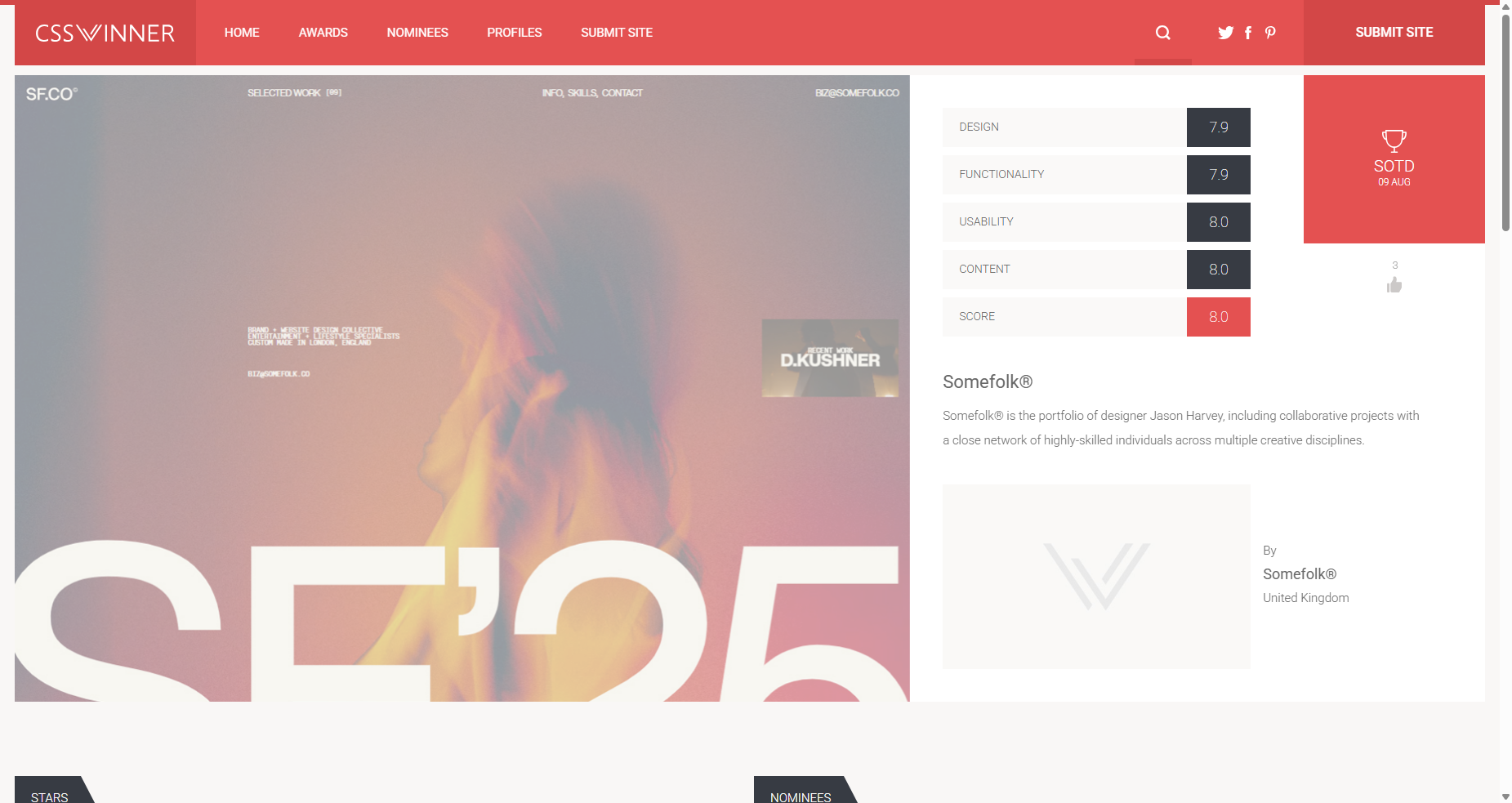 CSS Winner - Website Awards