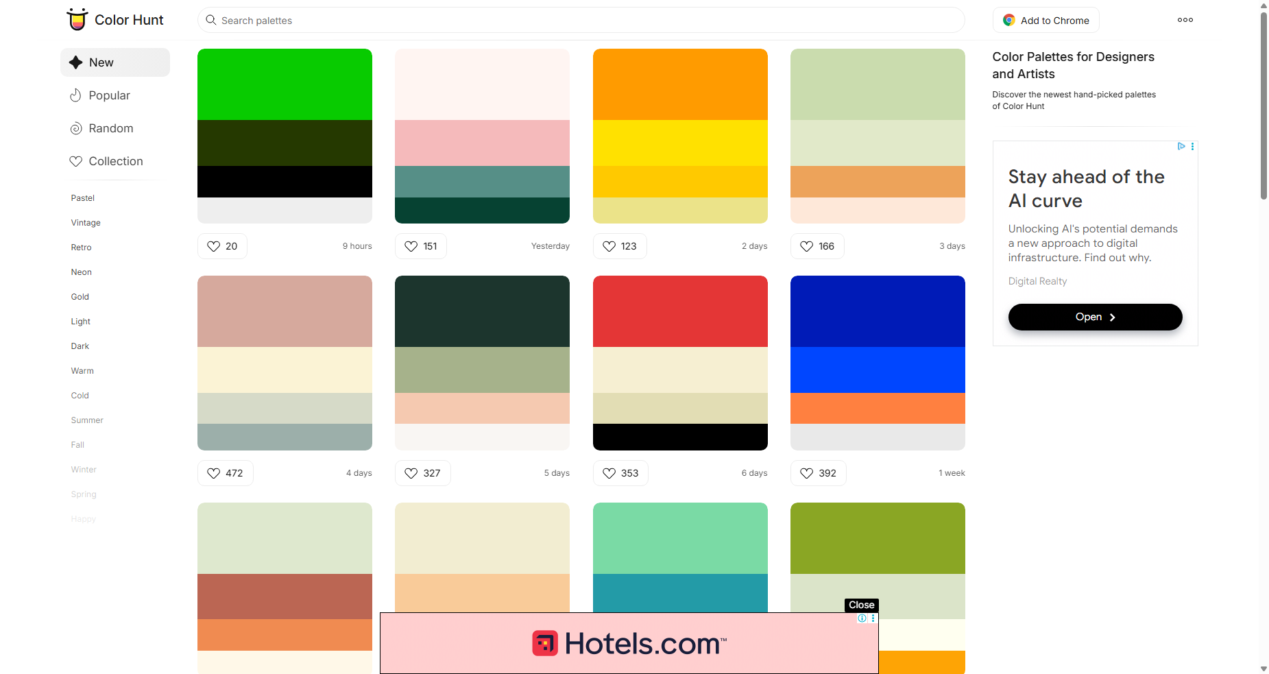 Color Hunt - Color Palettes for Designers and Artists