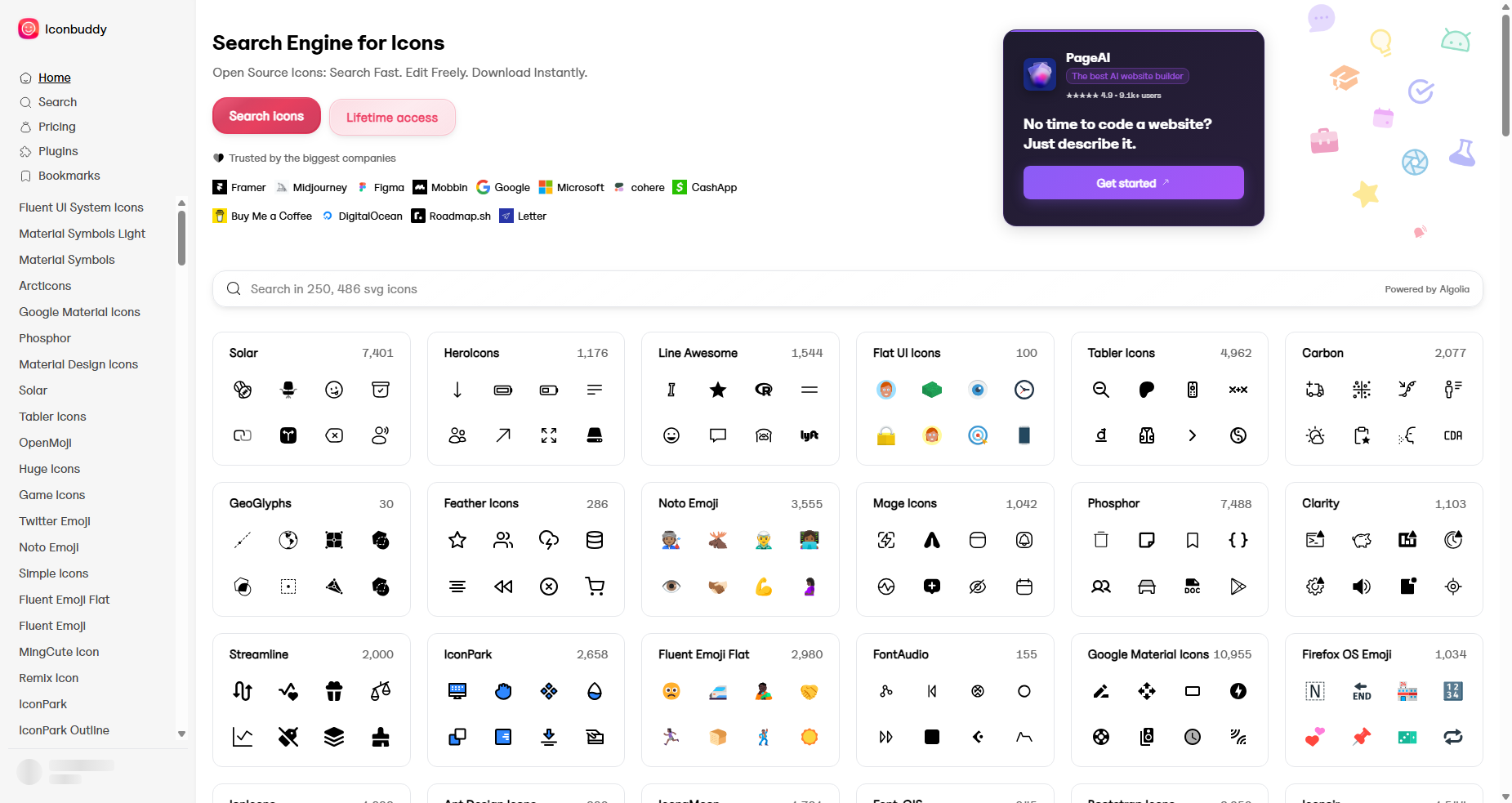 Iconbuddy — 250,000+ open source free svg icons