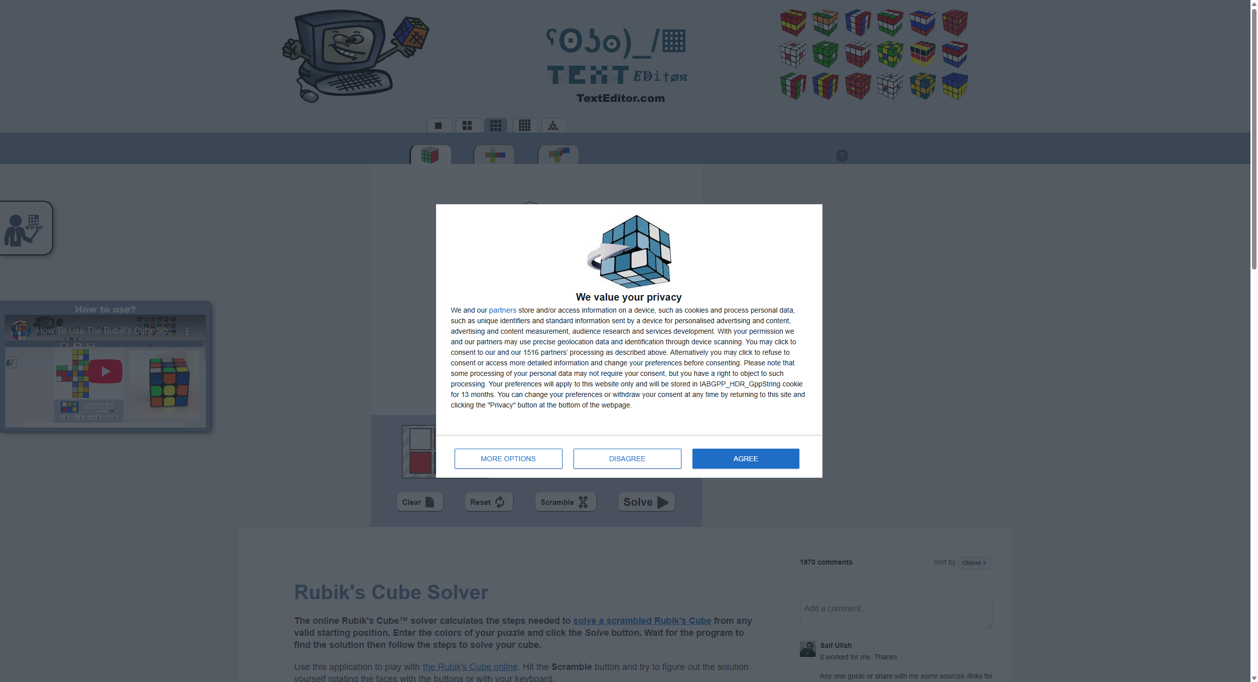 Online Rubik's Cube Solver