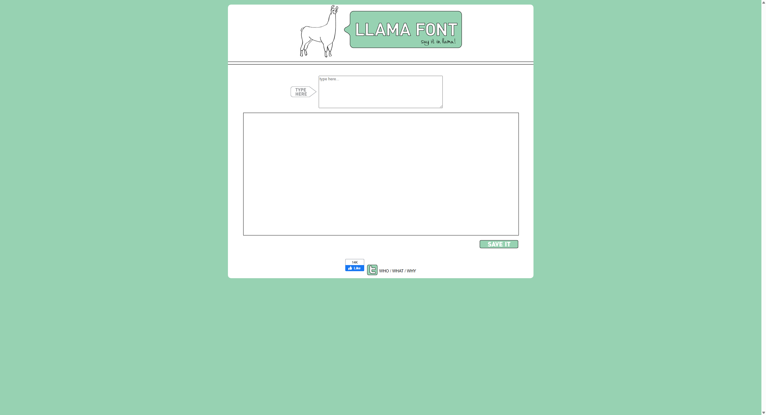 llama font