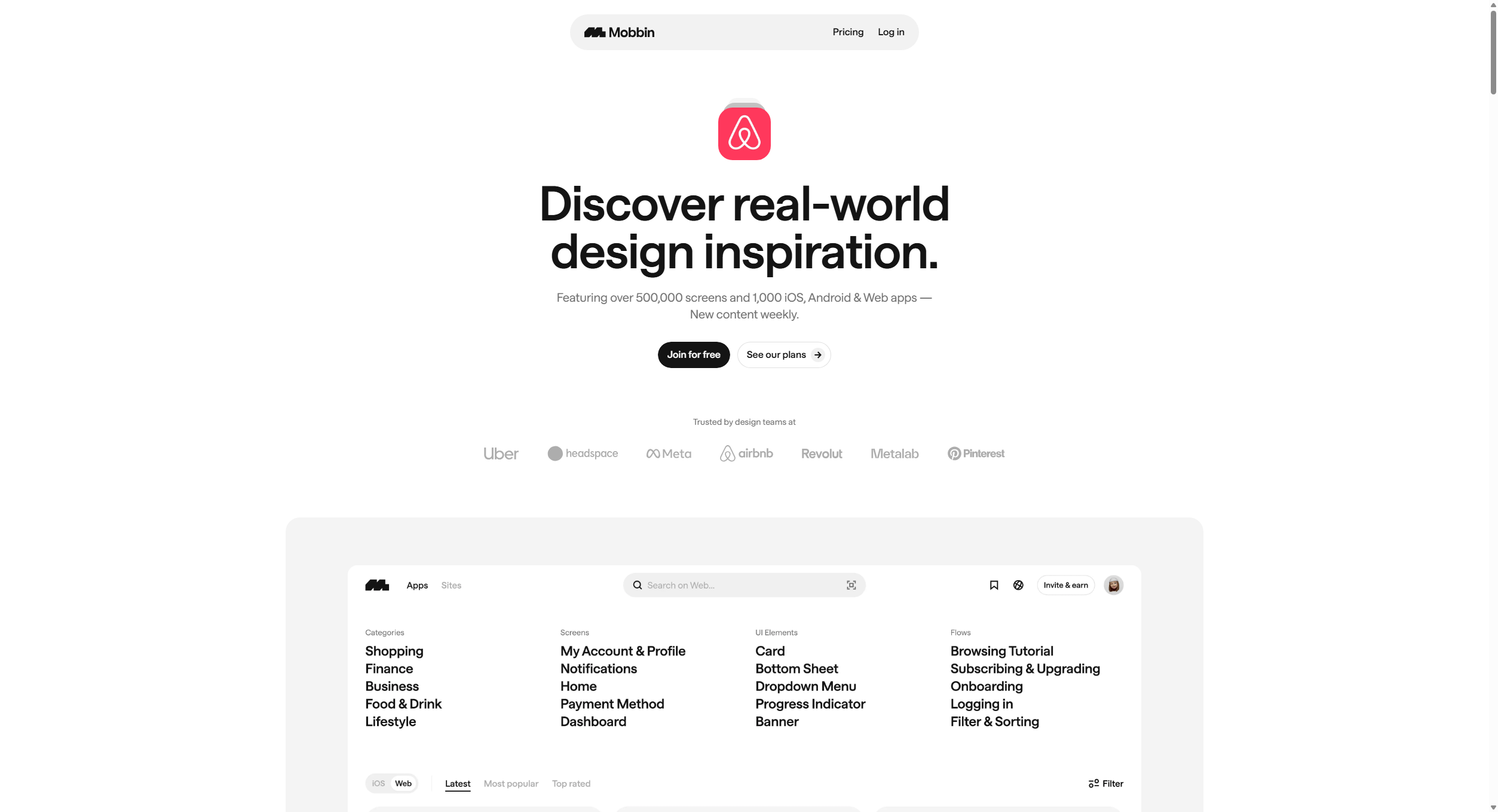 Mobbin — UI & UX Inspiration
