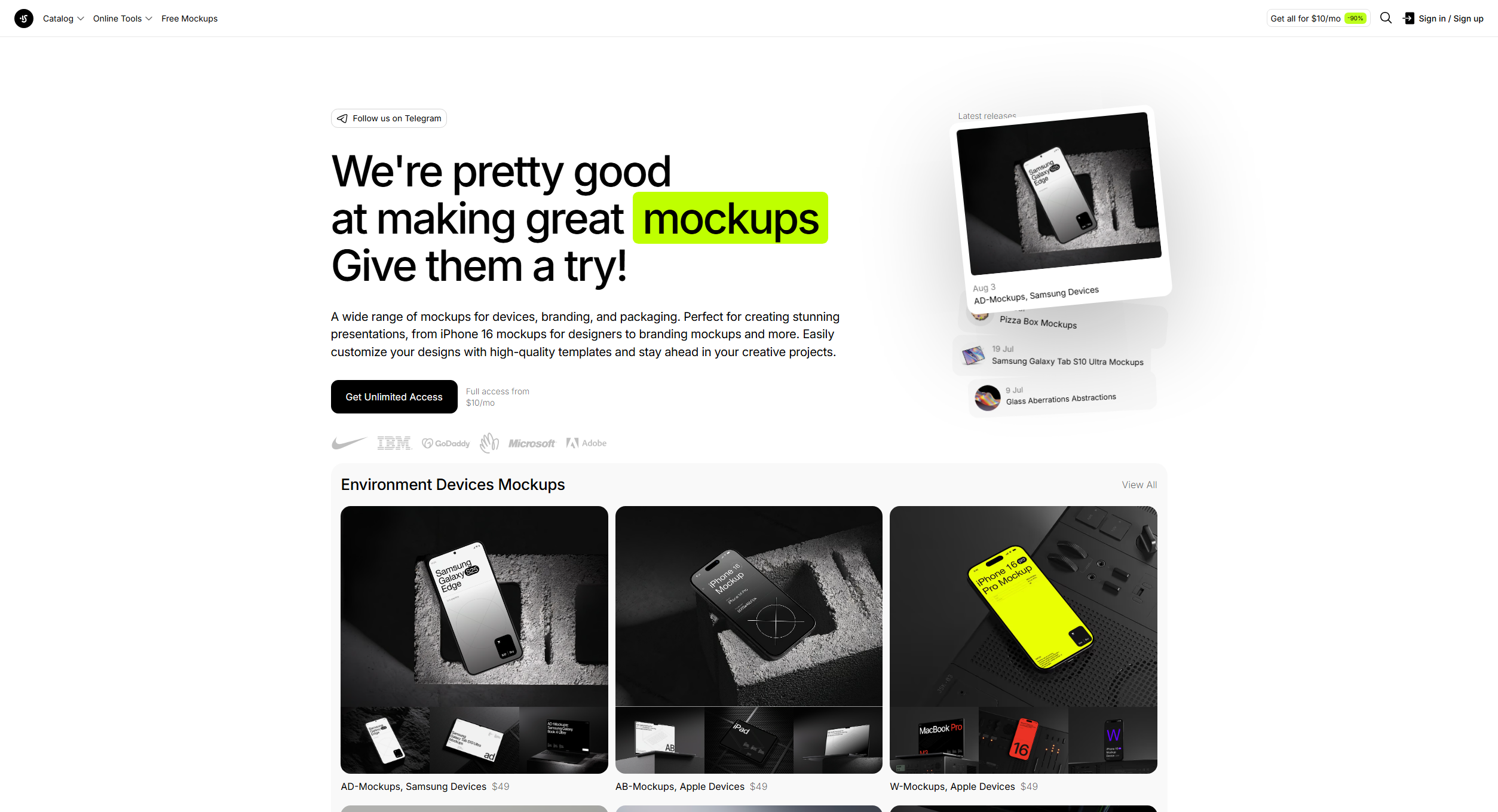 Highest quality mockups for graphic designers