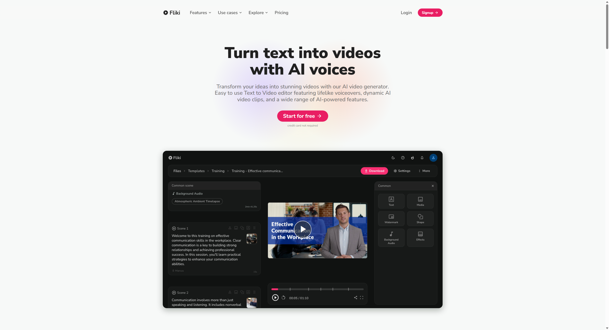 Fliki - Turn text into videos with AI voices
